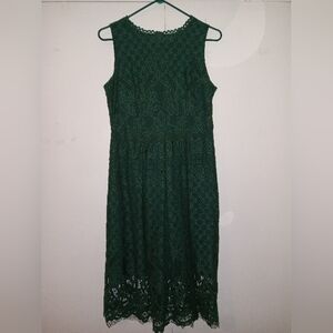 Womens large emerald green party formal dress modest